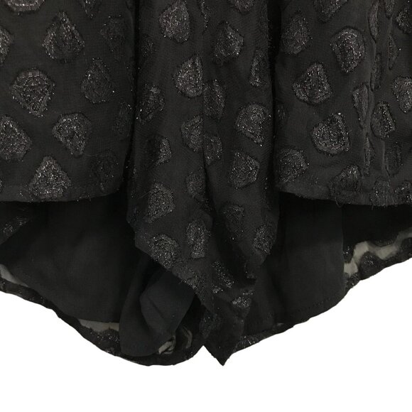 Lulus Womens XS Marci Black Romper Embroidered Long Sleeve Shimmer NWT - Picture 6 of 11